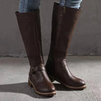 Roxane | Bottes d’équitation hautes à sangle à boucle et zip latéral