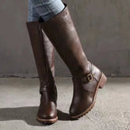 Roxane | Bottes d’équitation hautes à sangle à boucle et zip latéral