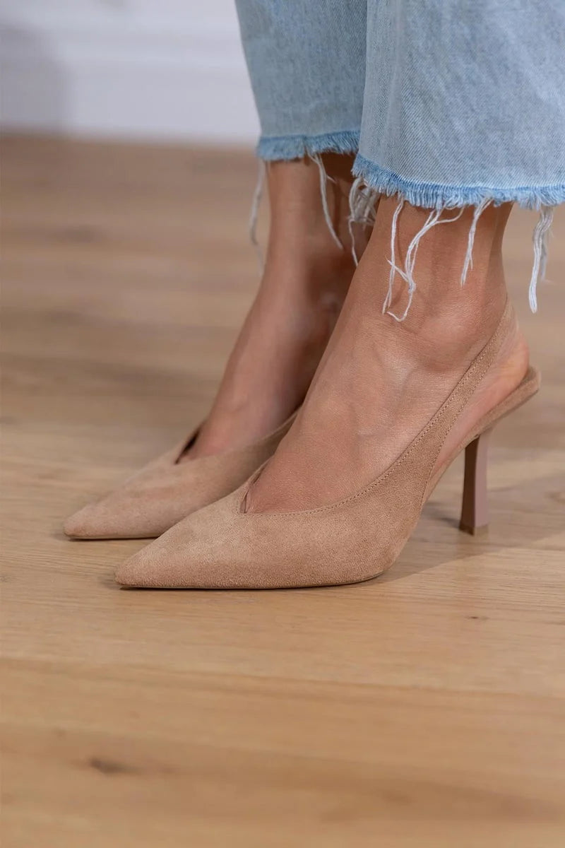 Malena | Tacones bajos color nude