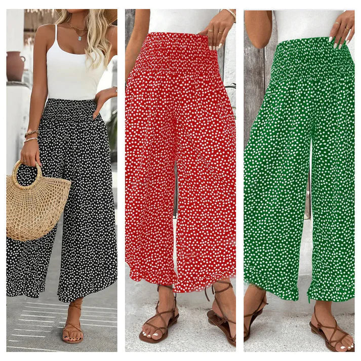 Lina | Pantalones de mujer fluidos de talle alto y pierna ancha