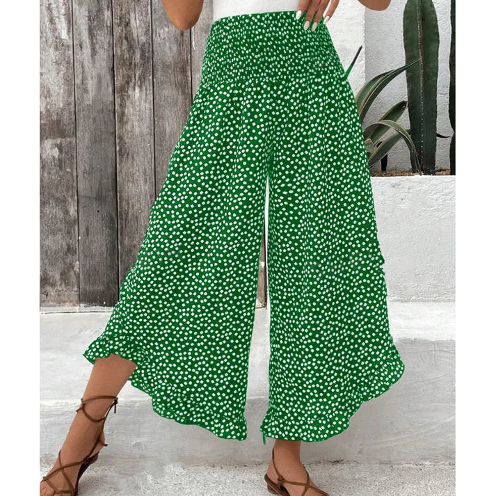 Lina | Pantalones de mujer fluidos de talle alto y pierna ancha