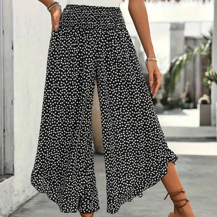 Lina | Pantalones de mujer fluidos de talle alto y pierna ancha