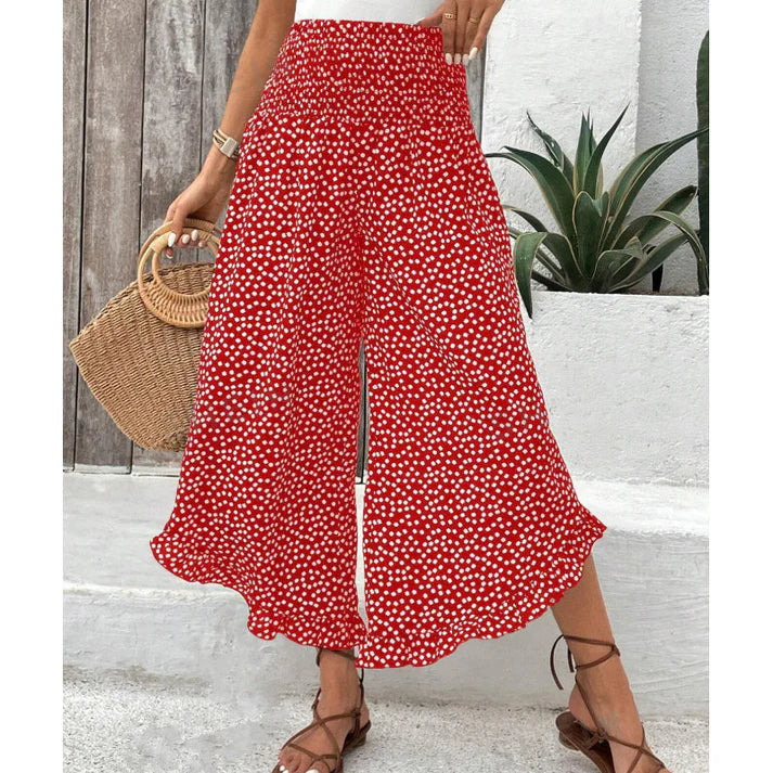 Lina | Pantalones de mujer fluidos de talle alto y pierna ancha