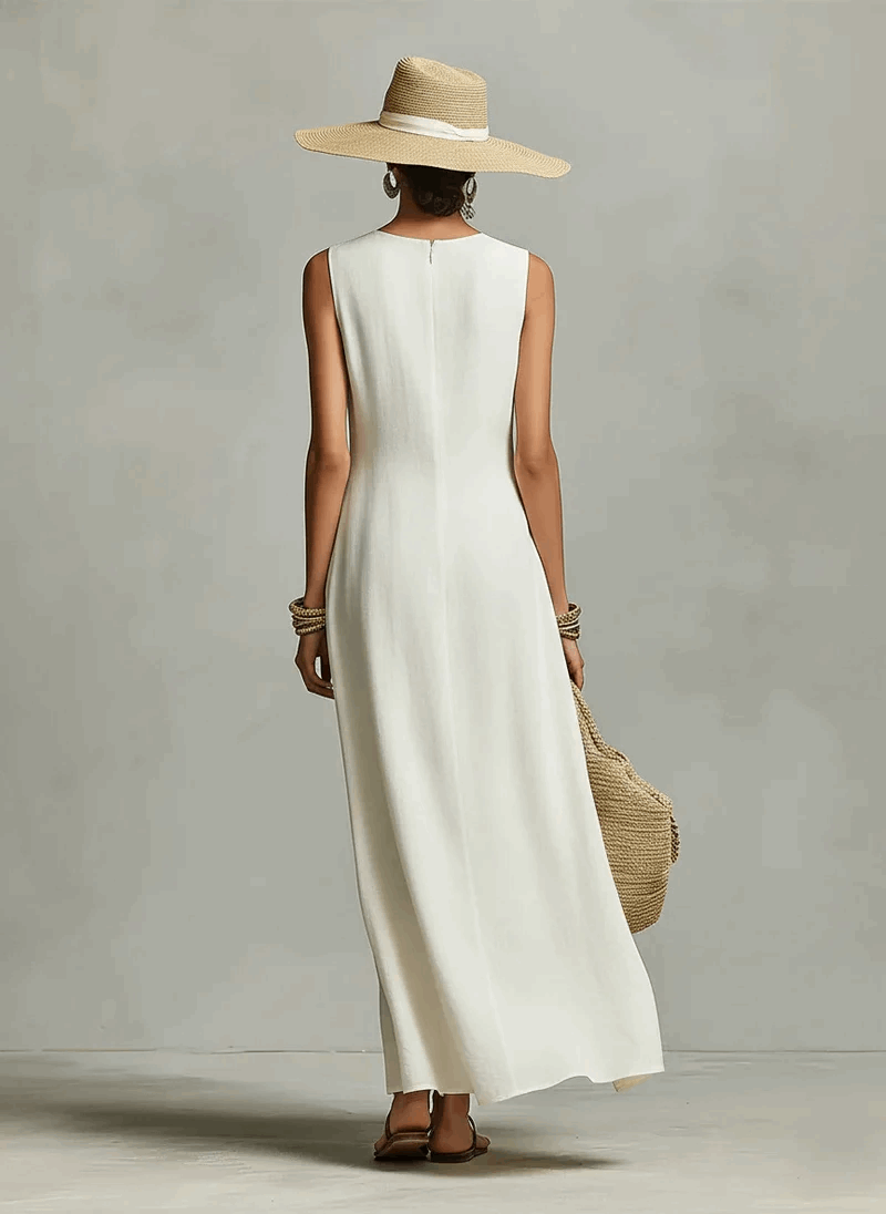 Yolanda | Vestido maxi cruzado sin mangas