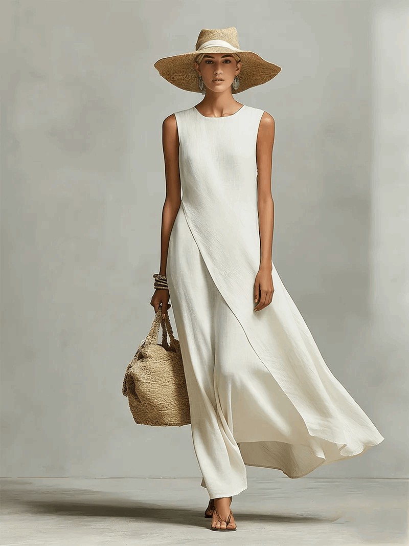 Yolanda | Vestido maxi cruzado sin mangas