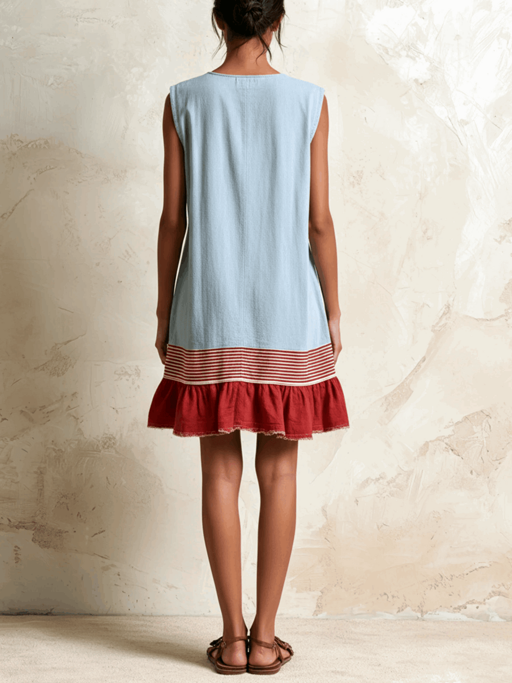Azahara | Vestido Boho con Detalle de Rayas y Volante