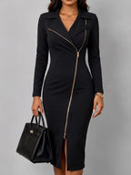 Chloé | Robe à col blazer et fermeture éclair dorée