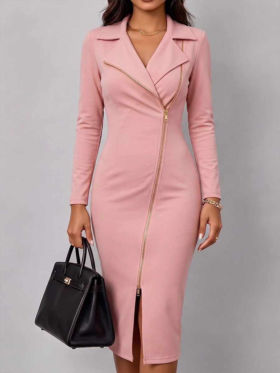 Chloé | Robe à col blazer et fermeture éclair dorée