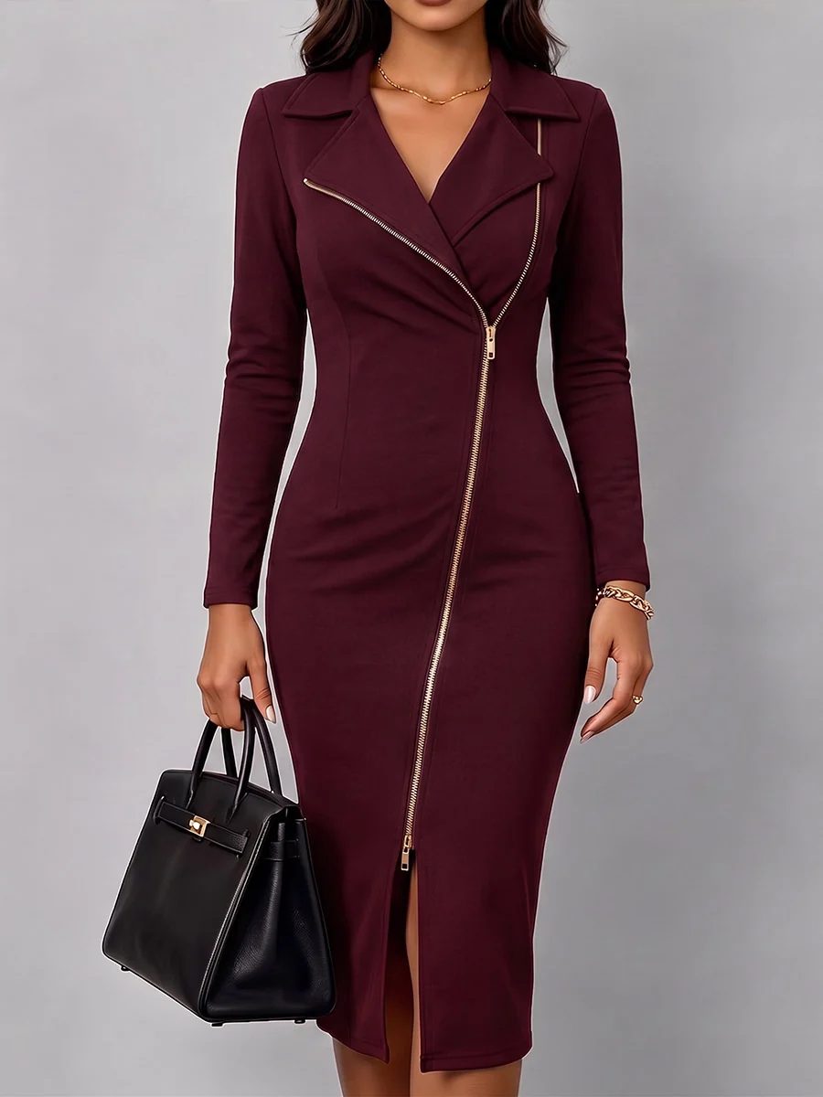 Chloé | Robe à col blazer et fermeture éclair dorée