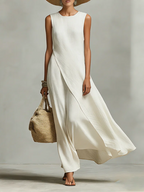 Yolanda | Vestido maxi cruzado sin mangas