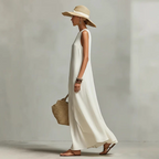 Yolanda | Vestido maxi cruzado sin mangas