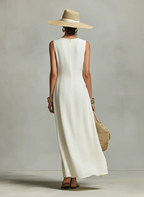 Yolanda | Vestido maxi cruzado sin mangas