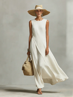Yolanda | Vestido maxi cruzado sin mangas
