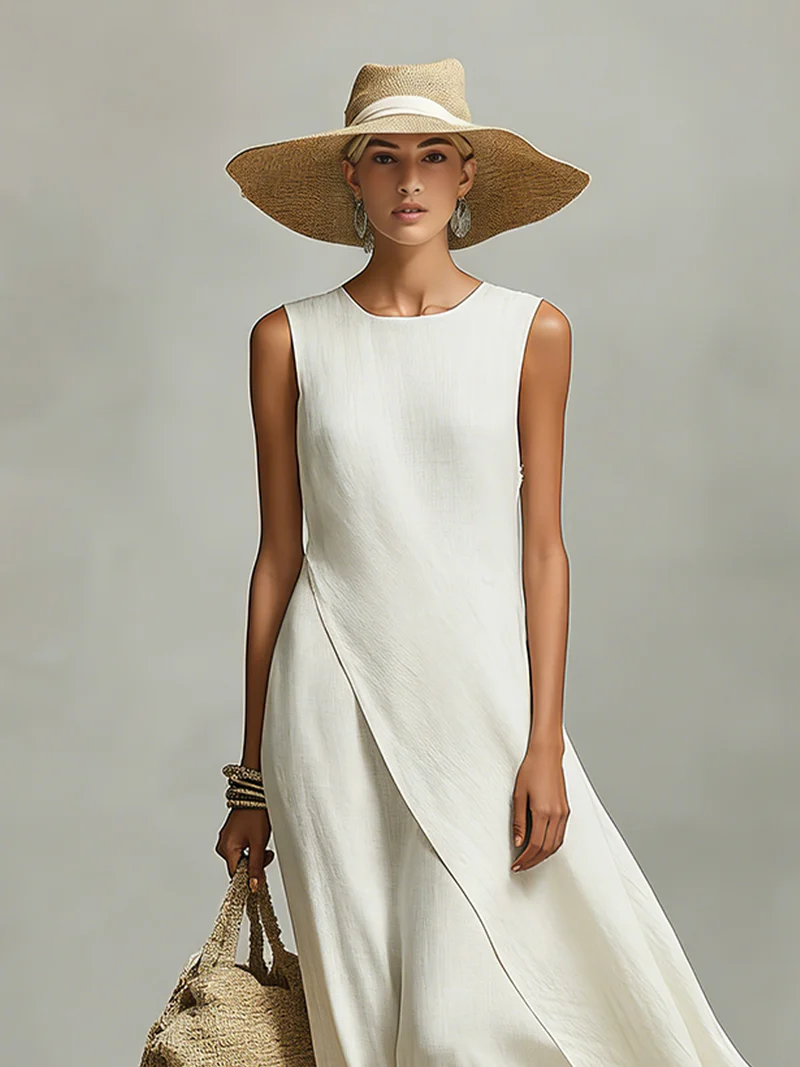 Yolanda | Vestido maxi cruzado sin mangas