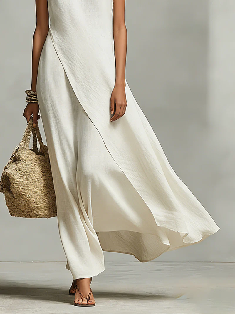 Yolanda | Vestido maxi cruzado sin mangas