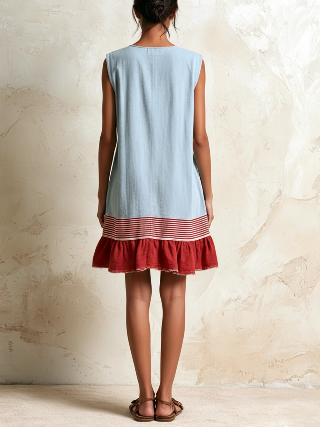Azahara | Vestido Boho con Detalle de Rayas y Volante