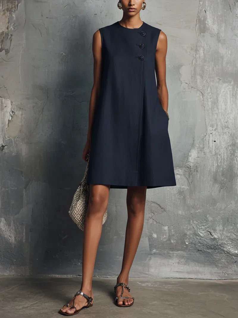 Ingrid | Vestido clásico con botones frontales