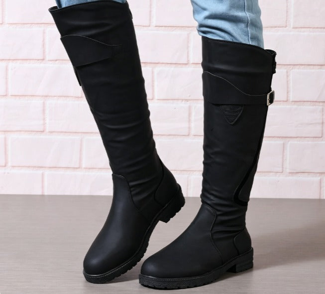 Valentine | Bottes d’équitation hautes à sangle à boucle et zip dorsal