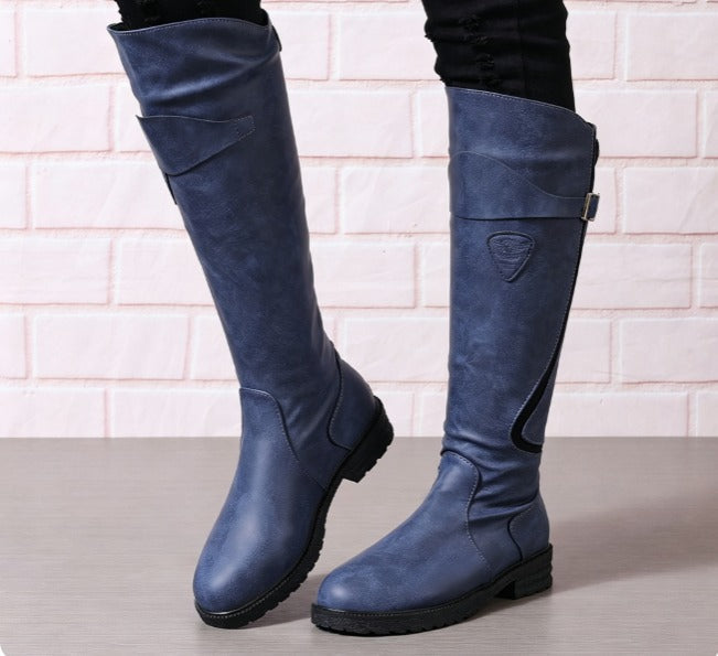 Valentine | Bottes d’équitation hautes à sangle à boucle et zip dorsal