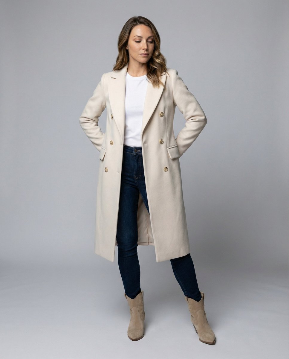 Émeline | Long manteau à double boutonnage