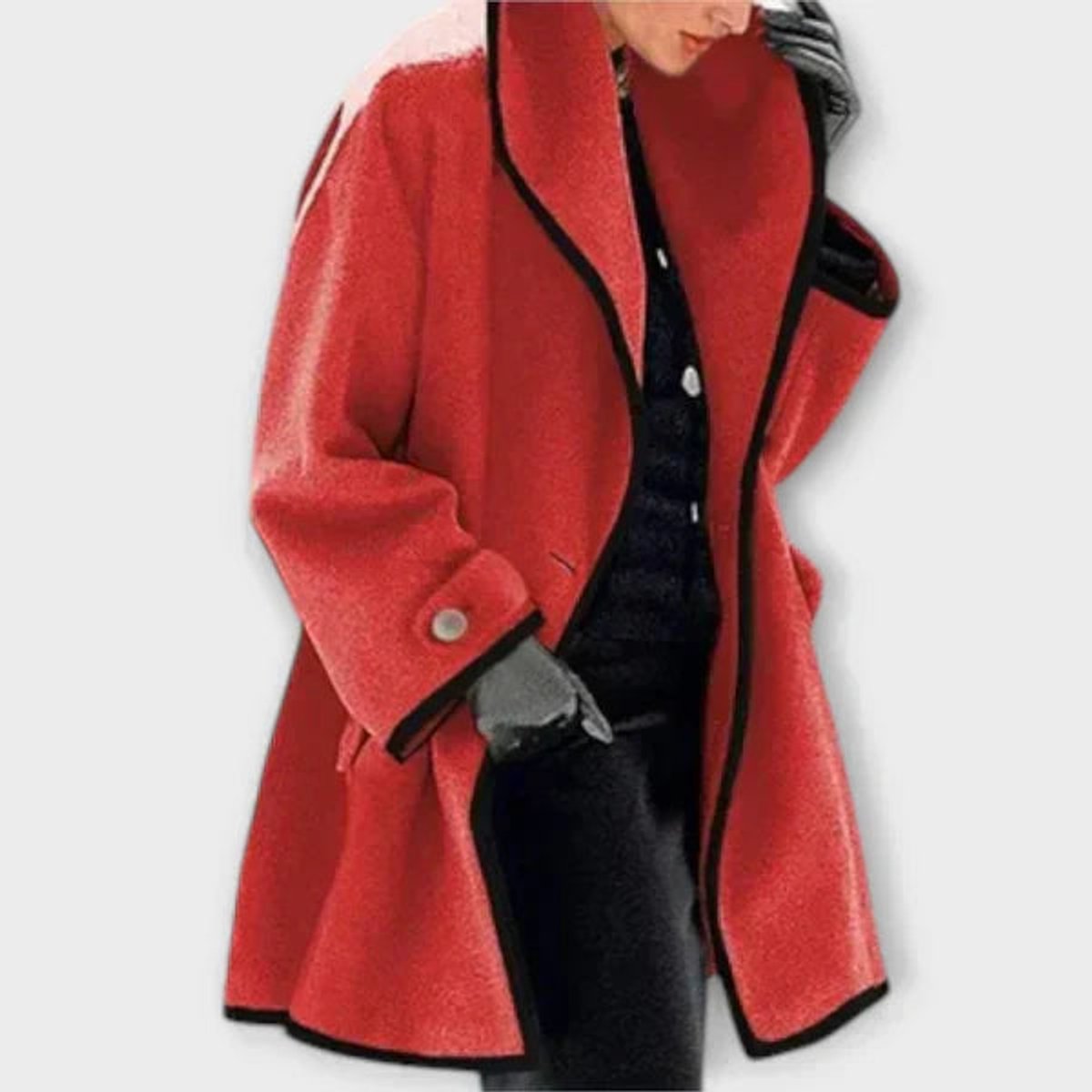 Georgiane | Manteau oversize avec détails contrastés