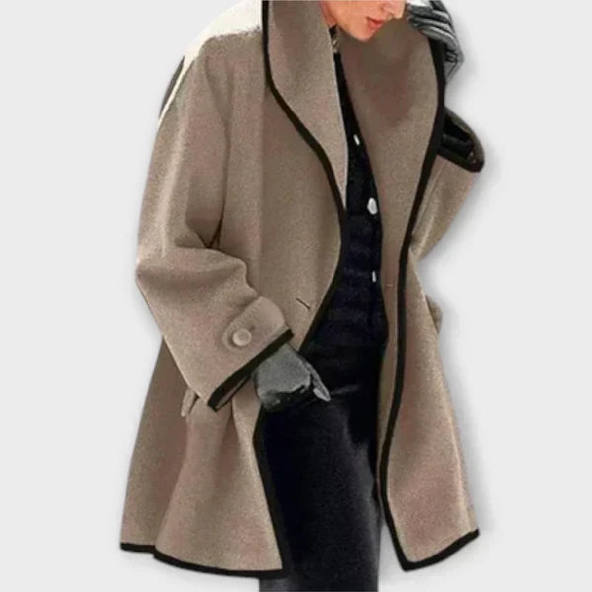 Georgiane | Manteau oversize avec détails contrastés