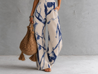 Rihanna | Mono halter estampado abstracto azul